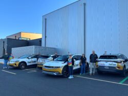 Photo by the Food Bank of Delaware and Energize Delaware. Presentation of awarded electric vehicles. 